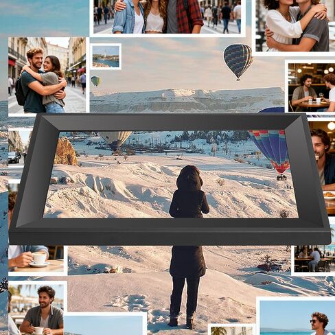 إطار صور رقمي Uhale بشاشة لمس عالية الدقة مقاس 10.1 بوصة، إطار صور رقمي مزود بتقنية WiFi، سعة تخزين 16 جيجابايت، تدوير تلقائي، مشاركة مجانية للصور والفيديو مع العائلة والأصدقاء عبر التطبيق in Saudi Arabia