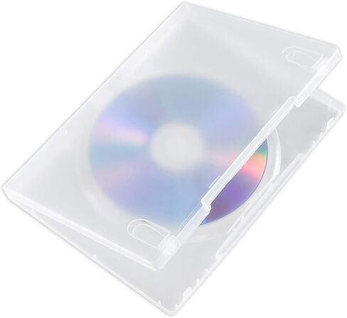 حافظة أقراص DVD قياسية مقاس 14 مم من Maxtek مع غلاف خارجي شفاف، 25 قطعة. القرص غير متضمن. in Kuwait