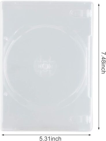 حافظة أقراص DVD قياسية مقاس 14 مم من Maxtek مع غلاف خارجي شفاف، 25 قطعة. القرص غير متضمن. in Kuwait