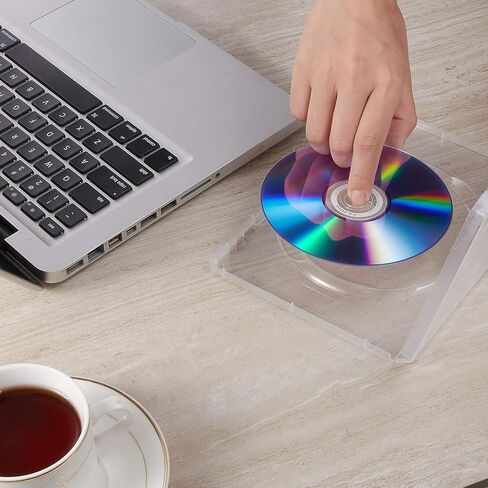 حافظة أقراص DVD قياسية مقاس 14 مم من Maxtek مع غلاف خارجي شفاف، 25 قطعة. القرص غير متضمن. in Kuwait
