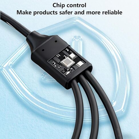 كابل شحن مقسم USB (1 قدم)، USBA ذكر إلى 3 أنثى USB 3 في 1 كابل مقسم USBA 2.0 محمول للشحن ونقل البيانات والكمبيوتر المحمول/الكمبيوتر الشخصي/السيارة/لوحة المفاتيح إلخ in Saudi Arabia