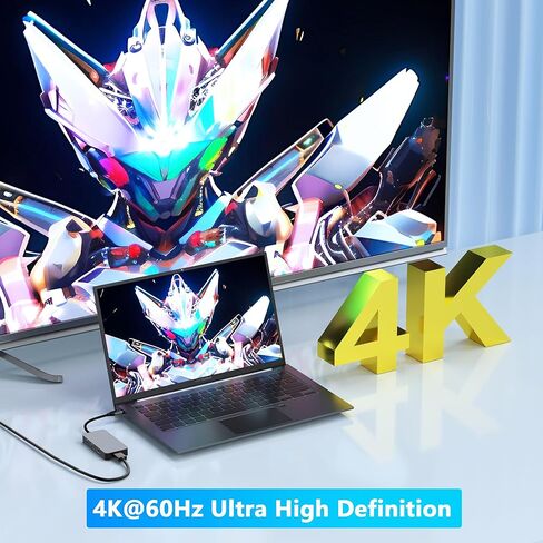 مقسم منفذ العرض للشاشات المزدوجة، محطة إرساء بمنفذ عرض مزدوج USB C لأجهزة الكمبيوتر المحمول Dell/HP/Mac، محطة إرساء 7 في 1 4K@60 هرتز شاشة مزدوجة مع بيانات USB3.0/USB-C/100 وات PD، محور Displayport MST in Kuwait