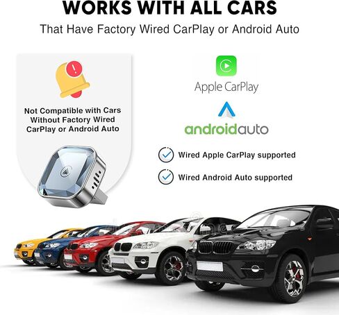 محول Carplay لاسلكي 2 في 1 لأجهزة Android وiPhone، التوصيل والتشغيل، محول Android Auto اللاسلكي للسيارة - توصيل تلقائي سريع USB Bluetooth Carplay للسيارة، متوافق مع جميع الهواتف in Kuwait