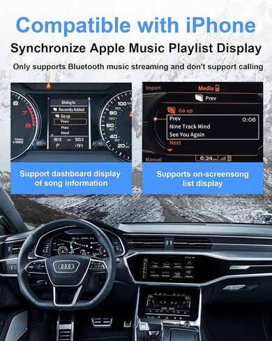 محول صوت بلوتوث AMI لنظام Audi MDI MMI 3G، محول صوت Airdual-3G متوافق مع Mercedes Benz VW Audi (سلسلة 2010-2020) لواجهة الموسيقى، Audi Symphony/Concert in Kuwait