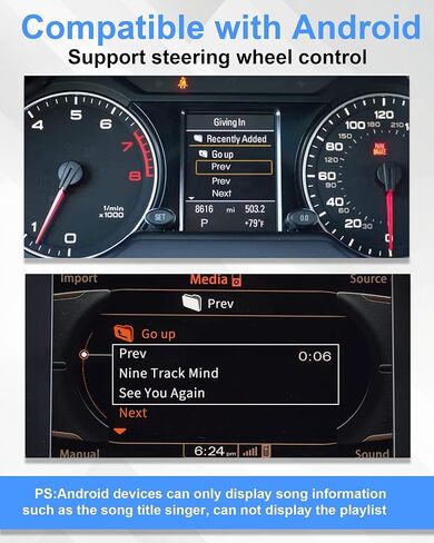 محول صوت بلوتوث AMI لنظام Audi MDI MMI 3G، محول صوت Airdual-3G متوافق مع Mercedes Benz VW Audi (سلسلة 2010-2020) لواجهة الموسيقى، Audi Symphony/Concert in Kuwait