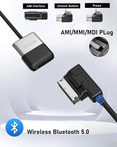 محول صوت بلوتوث AMI لنظام Audi MDI MMI 3G، محول صوت Airdual-3G متوافق مع Mercedes Benz VW Audi (سلسلة 2010-2020) لواجهة الموسيقى، Audi Symphony/Concert in Kuwait
