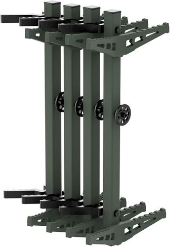 NOVIX Mini Double Step Climbing Sticks (4 Pack) - Welded 17" Aluminum Climbing Sticks w/VersaStraps - Level on Crooked Trees for Treestand Hunting - Made in The USA in Saudi Arabia