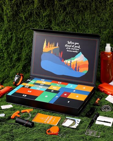 Outdoor Survival Kit, 24-in-1 Multifunctional Emergency Gear, Designed for Outdoor Enthusiasts and Adventurers, Compact for Camping, Hiking, Hunting Outside Sports, Ideal Gift for Adult Men Teen Boys. in Saudi Arabia