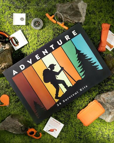 Outdoor Survival Kit, 24-in-1 Multifunctional Emergency Gear, Designed for Outdoor Enthusiasts and Adventurers, Compact for Camping, Hiking, Hunting Outside Sports, Ideal Gift for Adult Men Teen Boys. in Saudi Arabia