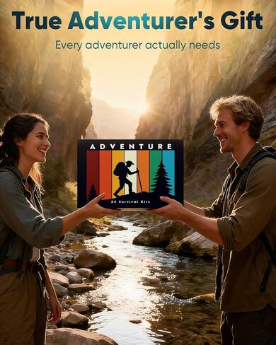 Outdoor Survival Kit, 24-in-1 Multifunctional Emergency Gear, Designed for Outdoor Enthusiasts and Adventurers, Compact for Camping, Hiking, Hunting Outside Sports, Ideal Gift for Adult Men Teen Boys. in Saudi Arabia