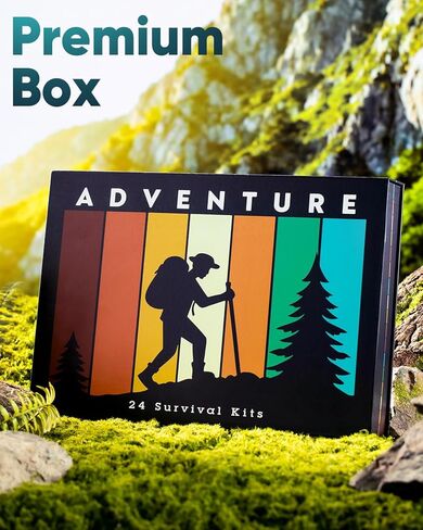 Outdoor Survival Kit, 24-in-1 Multifunctional Emergency Gear, Designed for Outdoor Enthusiasts and Adventurers, Compact for Camping, Hiking, Hunting Outside Sports, Ideal Gift for Adult Men Teen Boys. in Saudi Arabia