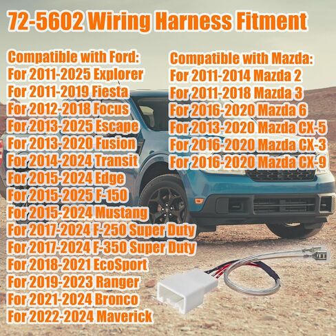 72-5602 Wiring Harness (Pack of 4) - Car Door Speaker Wire Harness Connector for 2011-2025 Ford F150 Explorer Escape Mazda 2 3 6 CX-3 CX-5 - Aftermarket Speaker Wire Adapter in Saudi Arabia