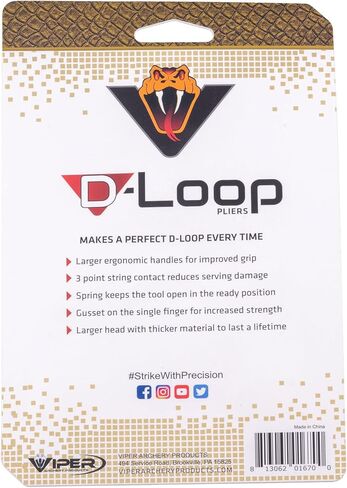 كماشة VIPER Archery D Loop للأقواس المركبة | أداة ضغط بوزن 400 رطل لربط الوتر بشكل آمن، طيران سهم دقيق وتركيب سهل على شكل حرف D | اكسسوارات ومعدات الرماية in Kuwait