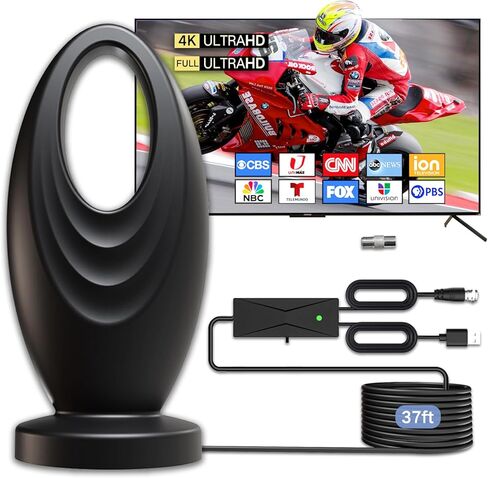 2025 TV Antenna for Smart TV and Old TV, 2800+ Miles Range HD Digital TV Antenna Indoor with 360° Signal Strongest Booster, Supports Local Channels 1080P 4K Reception for Home, RV, Camping (35ft) in Saudi Arabia