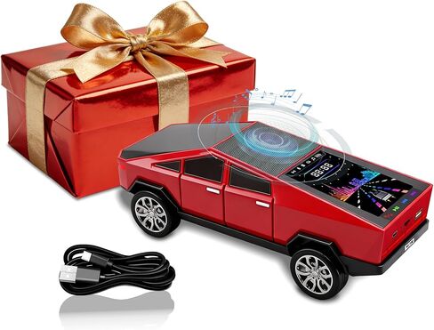 مكبر صوت بلوتوث بيك اب شاحنة، نظام صوت سيارة صغير محمول مع راديو FM، تشغيل USB، مكالمات بدون استخدام اليدين، شاشة LED، هدية مثالية للرجال، الأب في عيد الحب، عيد الميلاد (أحمر) in Saudi Arabia