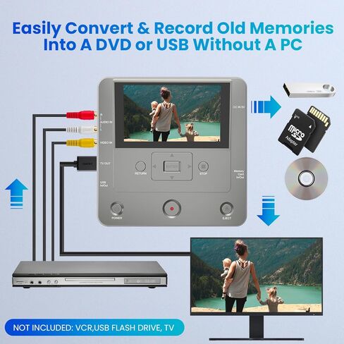 Clariviews DVD Recorder Twin Pack - 2X Multi-Function VHS to DVD Converter with WiFi App, TV Recording, USB/SD/HDD Copy, DVD/CD Burner for Home Movies & Digital Photos (Both in Classic Gray) in Kuwait