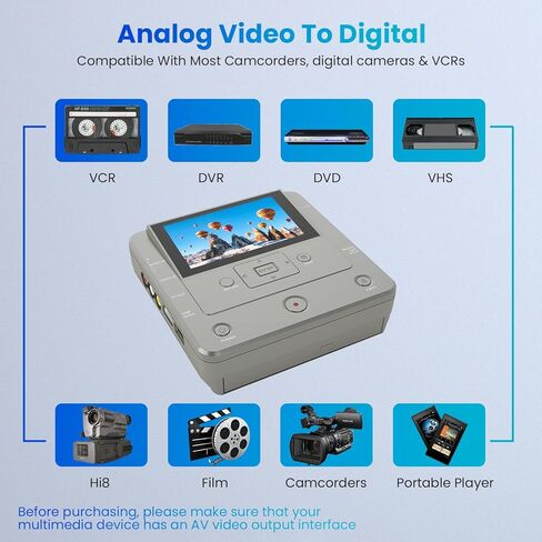 Clariviews DVD Recorder Twin Pack - 2X Multi-Function VHS to DVD Converter with WiFi App, TV Recording, USB/SD/HDD Copy, DVD/CD Burner for Home Movies & Digital Photos (Both in Classic Gray) in Kuwait