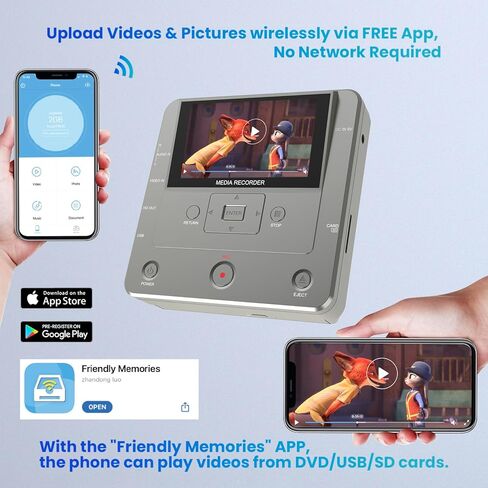 Clariviews DVD Recorder Twin Pack - 2X Multi-Function VHS to DVD Converter with WiFi App, TV Recording, USB/SD/HDD Copy, DVD/CD Burner for Home Movies & Digital Photos (Both in Classic Gray) in Kuwait