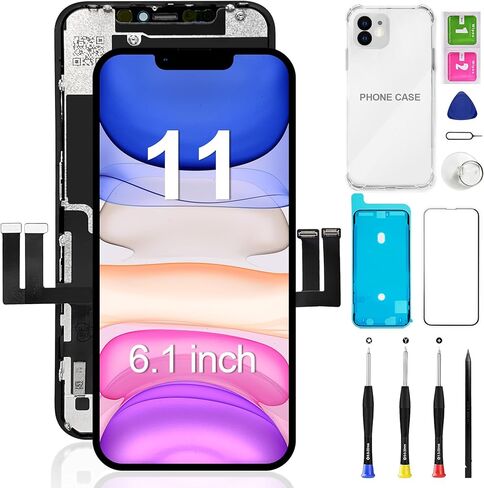 for iPhone XR Screen Replacement, 6.1-inch 3D Touch LCD Display Digitizer Frame Assembly for A1984, A2105, A2106, A2108 with Repair Tools Kit in Saudi Arabia