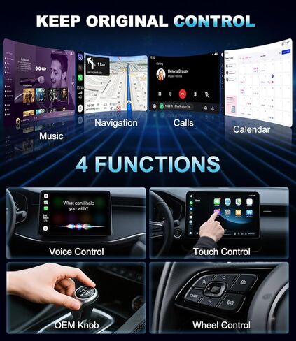 محول CarPlay اللاسلكي لأجهزة Apple، 2026 ترقية سلكي إلى محول CarPlay اللاسلكي، عصا دونجل تشغيل السيارة فقط لسيارات Apple السلكية CarPlay وiPhone iOS 10+، التوصيل والتشغيل، اتصال سريع ومستقر in Kuwait