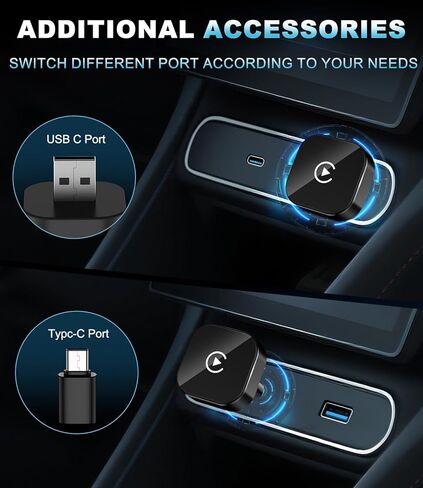 محول CarPlay اللاسلكي لأجهزة Apple، 2026 ترقية سلكي إلى محول CarPlay اللاسلكي، عصا دونجل تشغيل السيارة فقط لسيارات Apple السلكية CarPlay وiPhone iOS 10+، التوصيل والتشغيل، اتصال سريع ومستقر in Kuwait