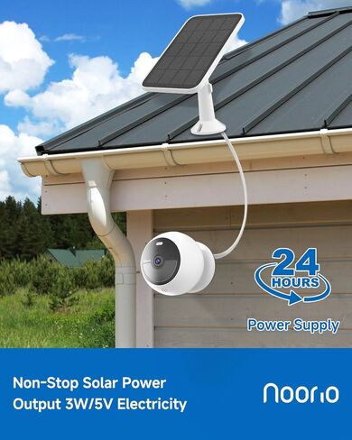 Noorio Solar Panel 3W for Security Camera Outdoor, Solar Charger for Security Camera Outdoor Wireless, Portable Outdoor Charger with 10ft Extension Cable in Saudi Arabia