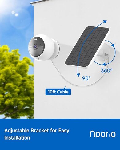 Noorio Solar Panel 3W for Security Camera Outdoor, Solar Charger for Security Camera Outdoor Wireless, Portable Outdoor Charger with 10ft Extension Cable in Saudi Arabia