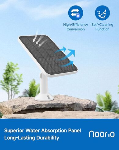 Noorio Solar Panel 3W for Security Camera Outdoor, Solar Charger for Security Camera Outdoor Wireless, Portable Outdoor Charger with 10ft Extension Cable in Saudi Arabia