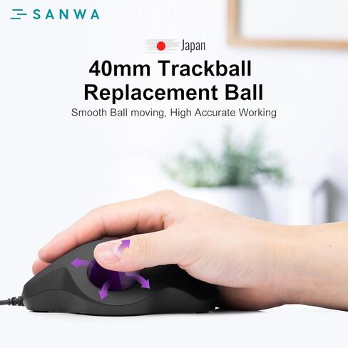 SANWA قطعتان من كرة التتبع البديلة مقاس 40 مم/1.57 بوصة لـ GMAWTB40، GMABTTB41، GMATB39، Kensington Orbit Fusion، وغيرها من فئران كرة التتبع المتوافقة، أخضر لامع + أرجواني in Saudi Arabia