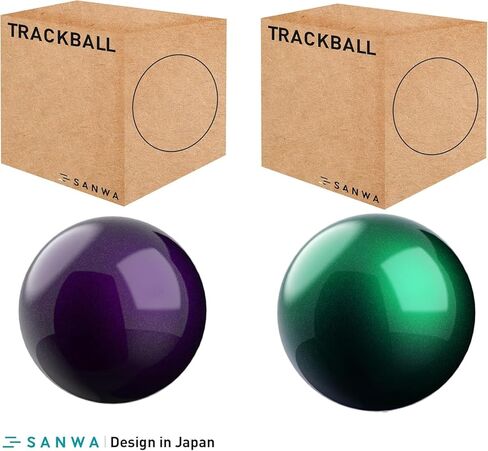SANWA قطعتان من كرة التتبع البديلة مقاس 40 مم/1.57 بوصة لـ GMAWTB40، GMABTTB41، GMATB39، Kensington Orbit Fusion، وغيرها من فئران كرة التتبع المتوافقة، أخضر لامع + أرجواني in Saudi Arabia