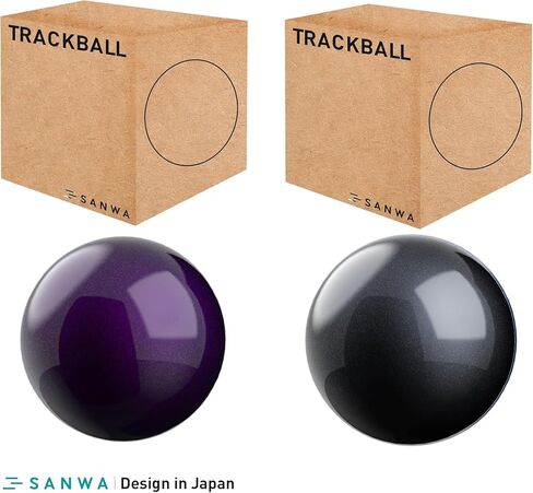 SANWA قطعتان من كرة التتبع 44 مم/1.73 بوصة، كرة بديلة لـ ELECOM DEFT/DEFT PRO، وماوس كرة التتبع المتوافق الآخر، أسود لامع + أرجواني in Saudi Arabia