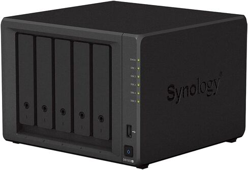 حزمة خادم Synology DiskStation DS1522+ NAS مع وحدة المعالجة المركزية Ryzen 2.6 جيجا هرتز، وذاكرة 32 جيجا بايت، وتخزين محرك الأقراص الصلبة 40 تيرابايت، و1 تيرابايت M.2 NVMe SSD، و4 منافذ LAN بسرعة 1 جيجابت، ونظام تشغيل DSM in Saudi Arabia