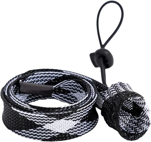 Clam Ice Rod Slick - غلاف واقي خالٍ من التشابك مقاس 32 بوصة لقضبان صيد الأسماك على الجليد ونصائح وأدلة الدروع (كبير، أسود/أبيض) in Kuwait