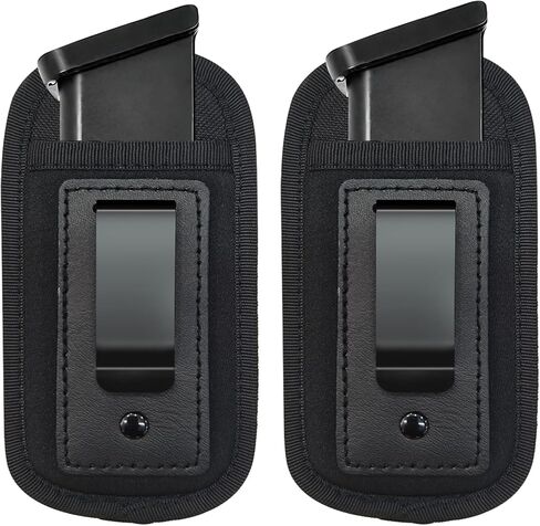 2 حزمة مجلة عالمية IWB الحقيبة المخفية تحمل 9 مم .40 .45 .380 .357، ماج الحافظة لS & W M & P Sig Sauer Ruger Glock، يناسب أي 7 10 15 مقاطع مستديرة جميع المسدسات، مسدس ذخيرة مسدس الذخيرة الحافظات in Kuwait