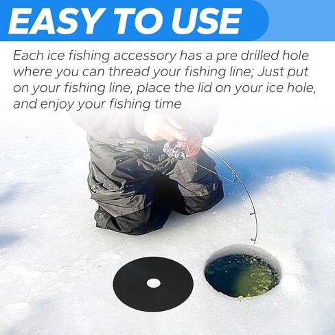 أغطية فتحات صيد الأسماك على الجليد مقاس 30.48 سم، تمنع فتحة صيد الأسماك من التجمد (عبوة من 6 قطع خفيفة الوزن) in Kuwait