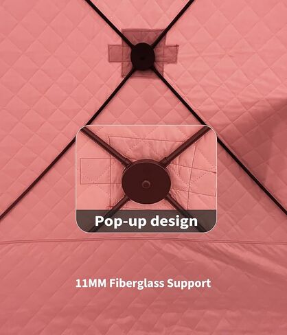 Garvee Pop Up Ice Fishing Tent Insulated Ice Fishing Shelter 140"x70.8"x79" Portable Hub-Style Shelter Shanty Windproof and Warm for 6 to 8 Persons, Includes Anchors, Ropes & Carry Bag, Red in Saudi Arabia