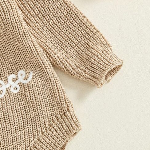 Baby Girl Boy Outfit Silly Goose Embroidery Crewneck Long Sleeve Knit Sweater Bubble Romper Newbrn Fall Winter Clothes in Saudi Arabia