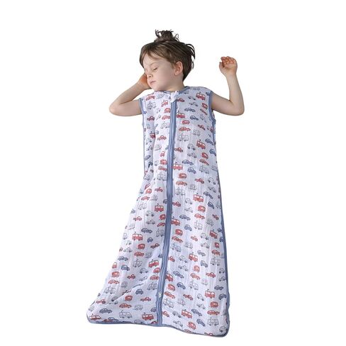 Baby Sleep Sack 2-4 T Baby Wearable Blanket 100% Organic Cotton 0.5 TOG Toddler Sleep Sacks 2‑Way YKK Zipper Soft 4 Layers Muslin 2T 3T 4T Car Truck in Saudi Arabia
