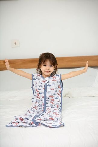 Baby Sleep Sack 2-4 T Baby Wearable Blanket 100% Organic Cotton 0.5 TOG Toddler Sleep Sacks 2‑Way YKK Zipper Soft 4 Layers Muslin 2T 3T 4T Car Truck in Saudi Arabia
