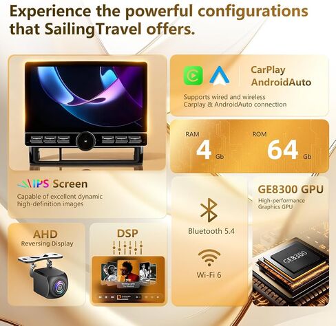 Car Stereo Radio for Toyota Tacoma 2005-2015, Android 13 Wireless CarPlay Android Auto, 10 Inch Head Unit HD Screen, QLED/Bluetooth/SWC/GPS/AM/FM/RDS/Wifi/1080P Backup Camera (Tacoma-2005-MI) in Saudi Arabia