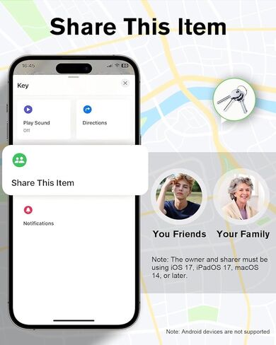 جهاز البحث عن عناصر التعقب الذكي 4 عبوات، متوافق مع Apple Find My APP (iOS فقط)، مقاوم للماء IP67، بطارية قابلة للاستبدال، مناسبة للأمتعة والحقائب والمحافظ وحقائب الظهر والمفاتيح (weTag mini) in Saudi Arabia