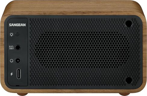 مكبر صوت بلوتوث Sangean WR-8 Retro خشبي AM/FM - عمر بطارية يصل إلى 54 ساعة، USB-C، مضخم صوت، بطارية قابلة لإعادة الشحن 3350 مللي أمبير، تصميم الجوز الكلاسيكي، هوائي خارجي in Saudi Arabia