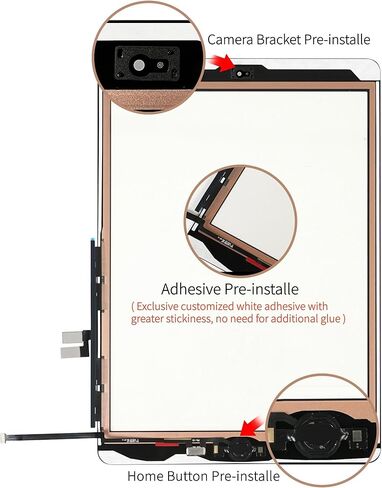 لجهاز iPad 7/8 (الجيل الثامن) استبدال شاشة زجاجية تعمل باللمس، لجهاز iPad 10.2 بوصة A2197 A2200 A2270 A2428، مع زر الصفحة الرئيسية ومجموعة إصلاح كاملة - أبيض in Kuwait