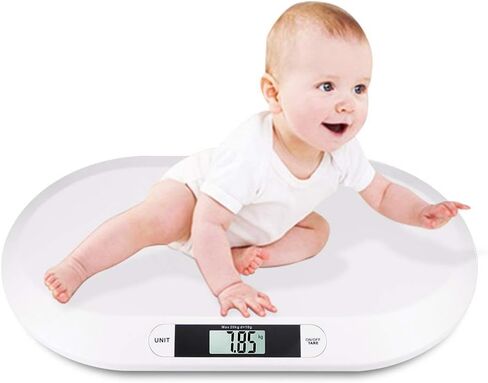 مقياس وزن الطفل الإلكتروني بحد أقصى 20 كجم كجم/رطل/St Hd شاشة LCD رقمية لقياس دقيق للأطفال حديثي الولادة، أبيض، in Saudi Arabia