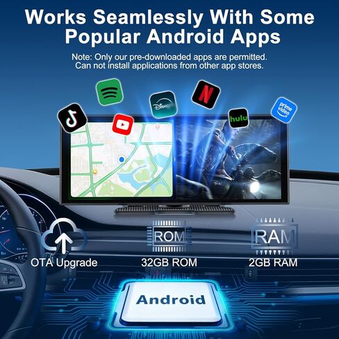 شاشة CarPlay مطورة مقاس 11 بوصة للسيارة، وNet-Flix/YouTube/TikTok وتطبيقات أخرى مدمجة (لا حاجة للنسخ المتطابق)، وستيريو السيارة اللاسلكي لـ Apple Carplay وAndroid Auto مع كاميرا احتياطية عالية الدقة، وتحديثات OTA in Kuwait