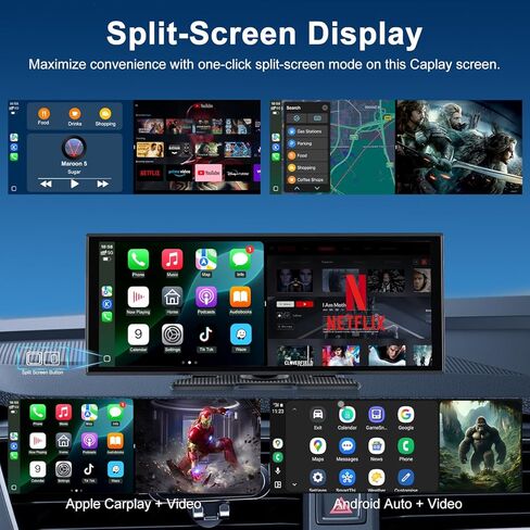 شاشة CarPlay مطورة مقاس 11 بوصة للسيارة، وNet-Flix/YouTube/TikTok وتطبيقات أخرى مدمجة (لا حاجة للنسخ المتطابق)، وستيريو السيارة اللاسلكي لـ Apple Carplay وAndroid Auto مع كاميرا احتياطية عالية الدقة، وتحديثات OTA in Kuwait