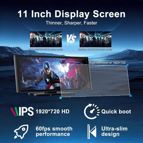 شاشة CarPlay مطورة مقاس 11 بوصة للسيارة، وNet-Flix/YouTube/TikTok وتطبيقات أخرى مدمجة (لا حاجة للنسخ المتطابق)، وستيريو السيارة اللاسلكي لـ Apple Carplay وAndroid Auto مع كاميرا احتياطية عالية الدقة، وتحديثات OTA in Kuwait