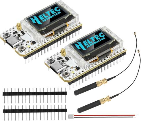 LoRa V4 ESP32 LoRa V3 Dev Board Upgraded, SX1262 ESP32 V4 Dual-core OLED Type C WI-FI Kit OLED Display ESP32-S3R2 Module 863-928 MHz 16MB Flash Supports GPS,Solar for IOT Meshtastic Arduin0, 2-Pack in Kuwait