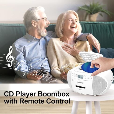 Gelielim CD and Cassette Player Combo, Portable Cassette Tape Player, 5.1V Bluetooth Speaker, AM FM Radio, USB Playback/Earphone Jack, Remote Control, Plug in for Home in Kuwait