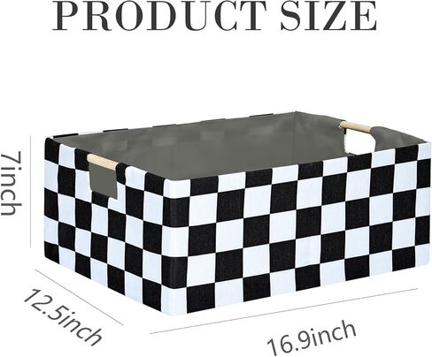 Checkered Storage Basket Room Decor Gifts Basket Foldable Nursey Box Kids Hamper Storage Cube for Women Closet Organizer Boys Car Toys Bins with Handles in Saudi Arabia